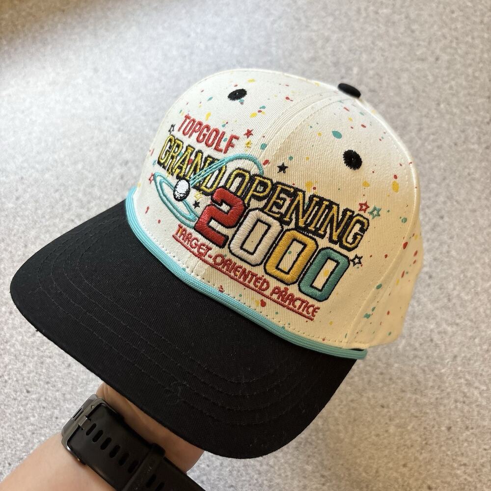 Vintage Topgolf Grand Opening 2000 White Speckled Snapback Baseball Cap/Hat